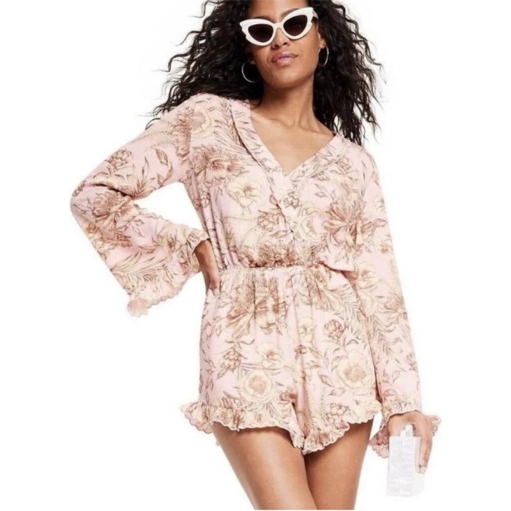 Agua Bendita Pink Floral Romper